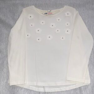H&M Kids Cream Floral Long Sleeve Tee